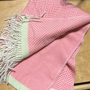 Pure Collections 100% Cashmere Herringbone Fringe Scarf